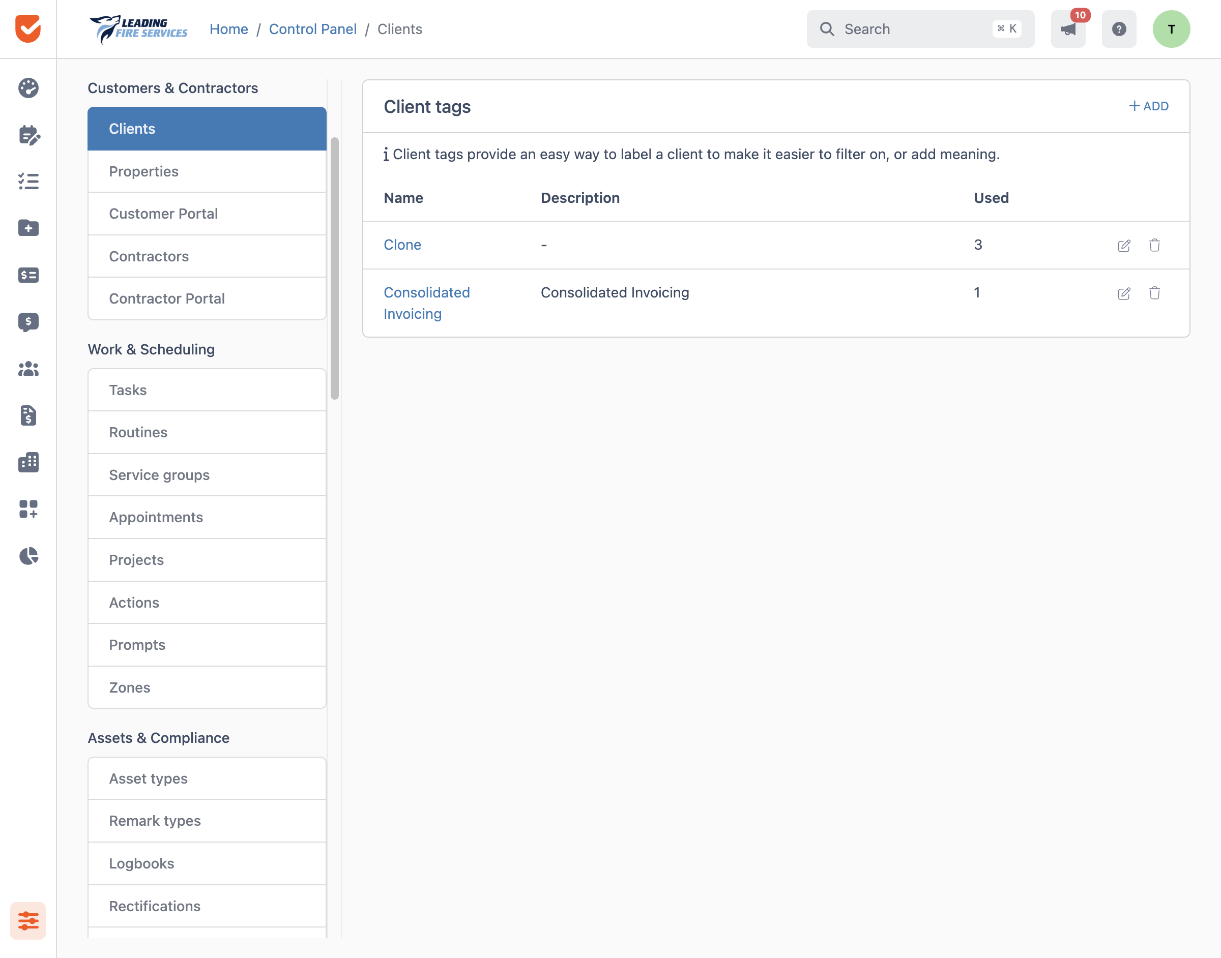 Clients | Control Panel