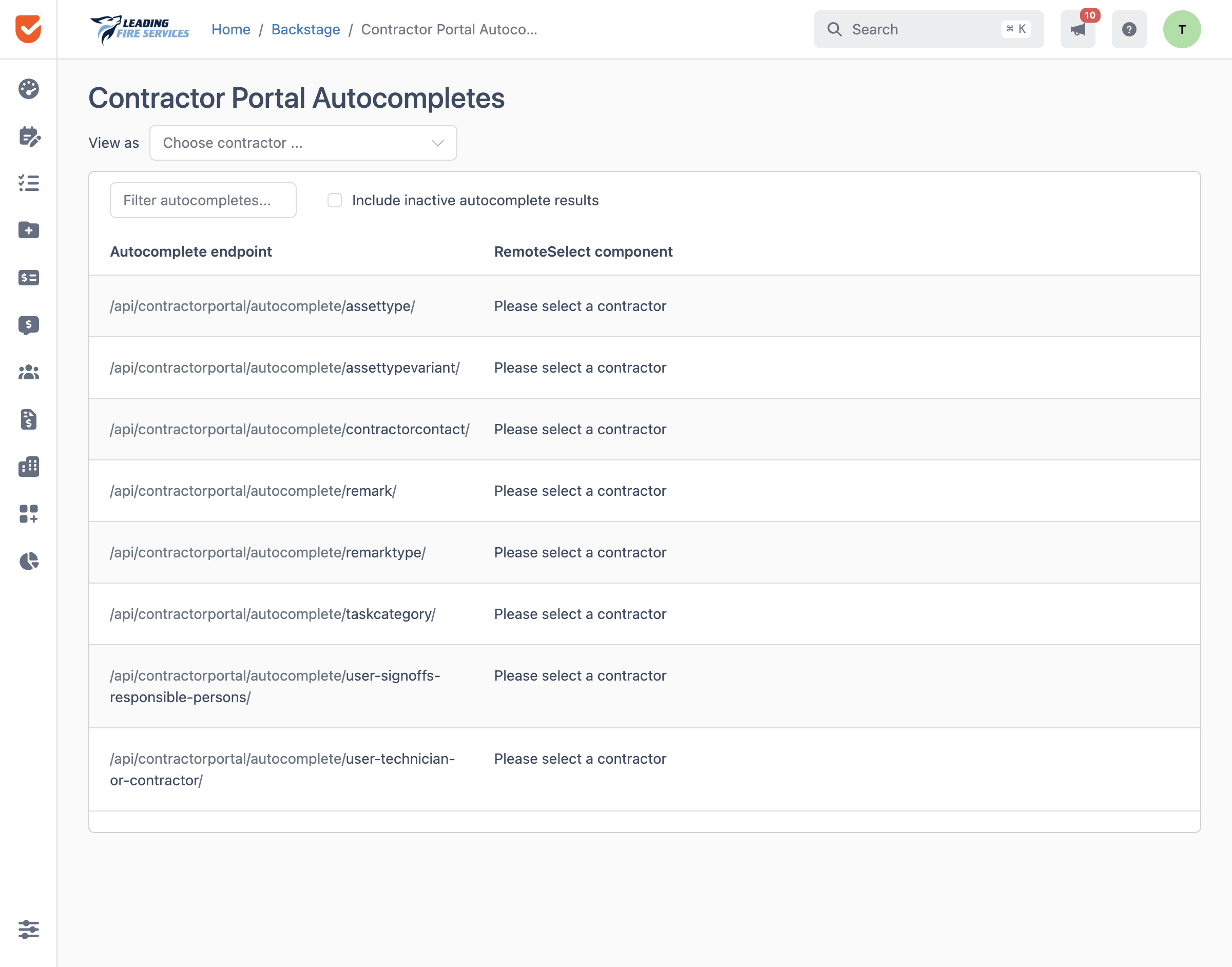Customer Portal Autocompletes