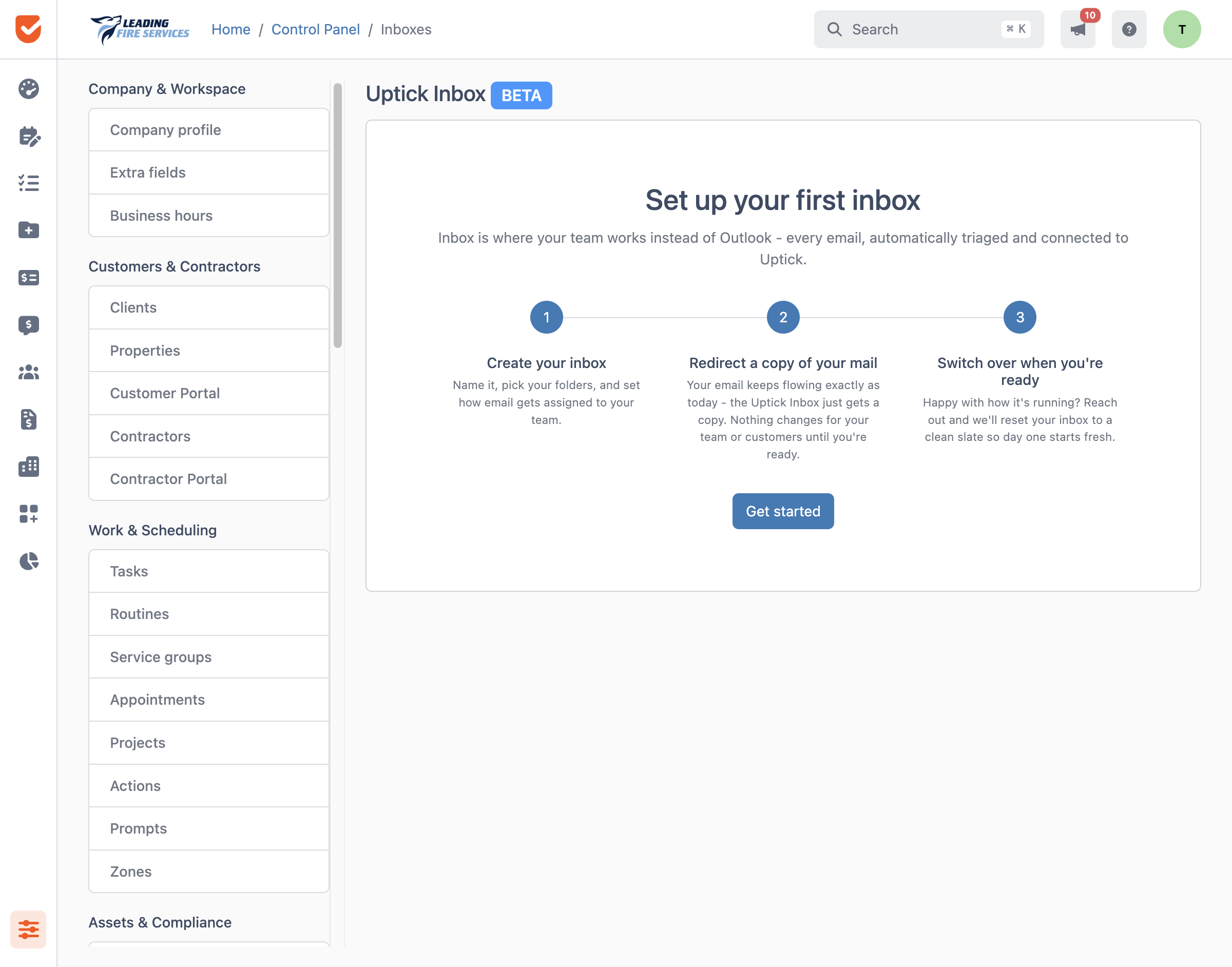 Inboxes | Control Panel