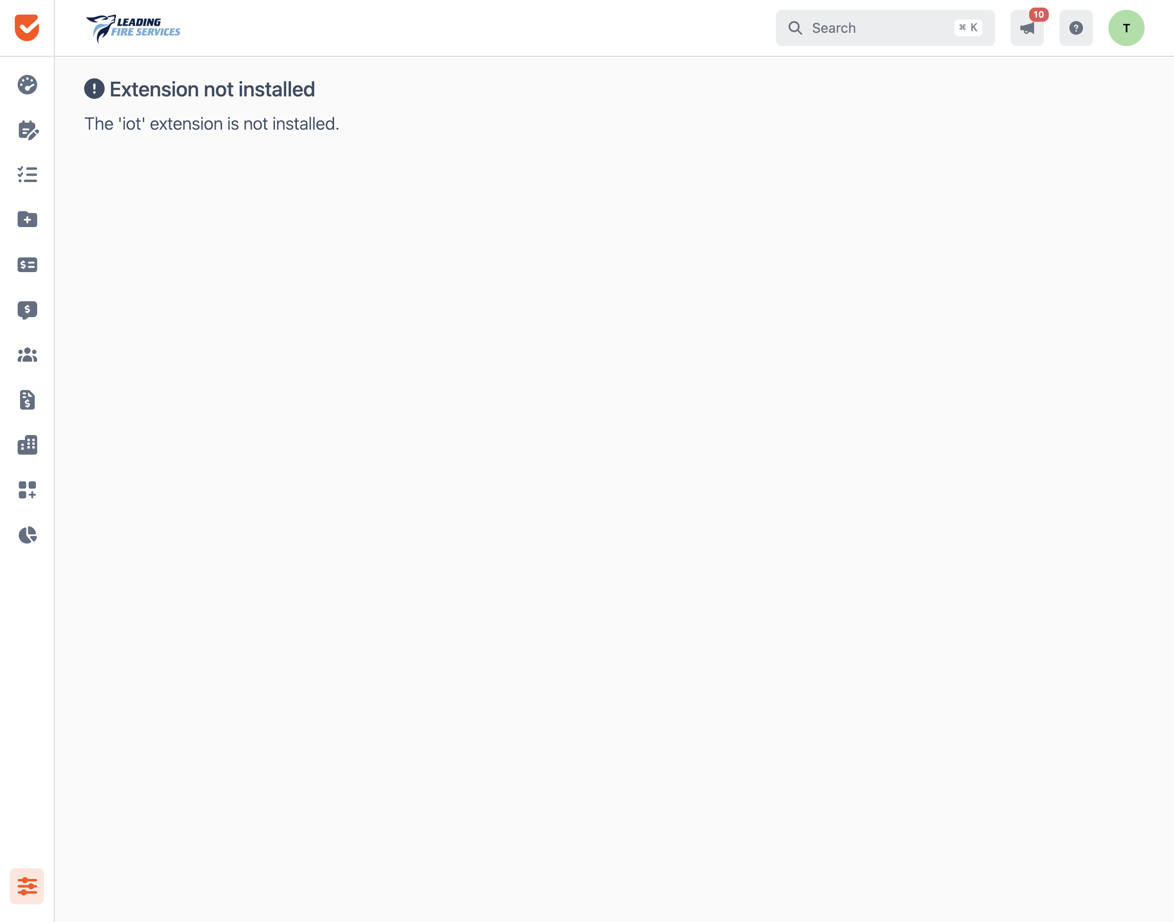 Extension Missing